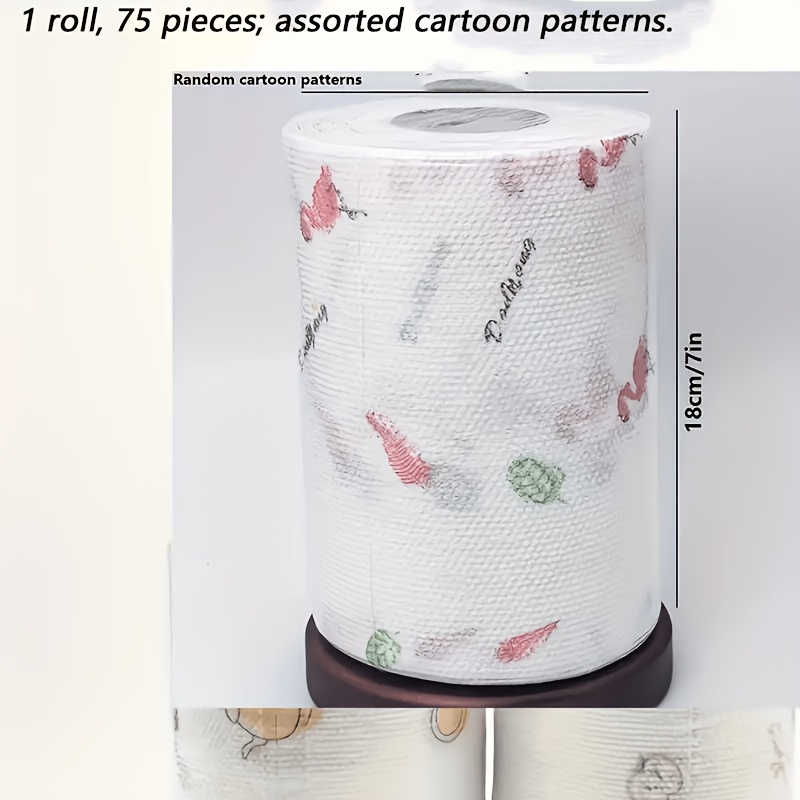 TEMU 1 Roll Lasts For 800 Uses (75 Sheets Per Roll) Efficient Disposable Kitchen Towels For Household Cleaning (various Styles); Suitable For Use In