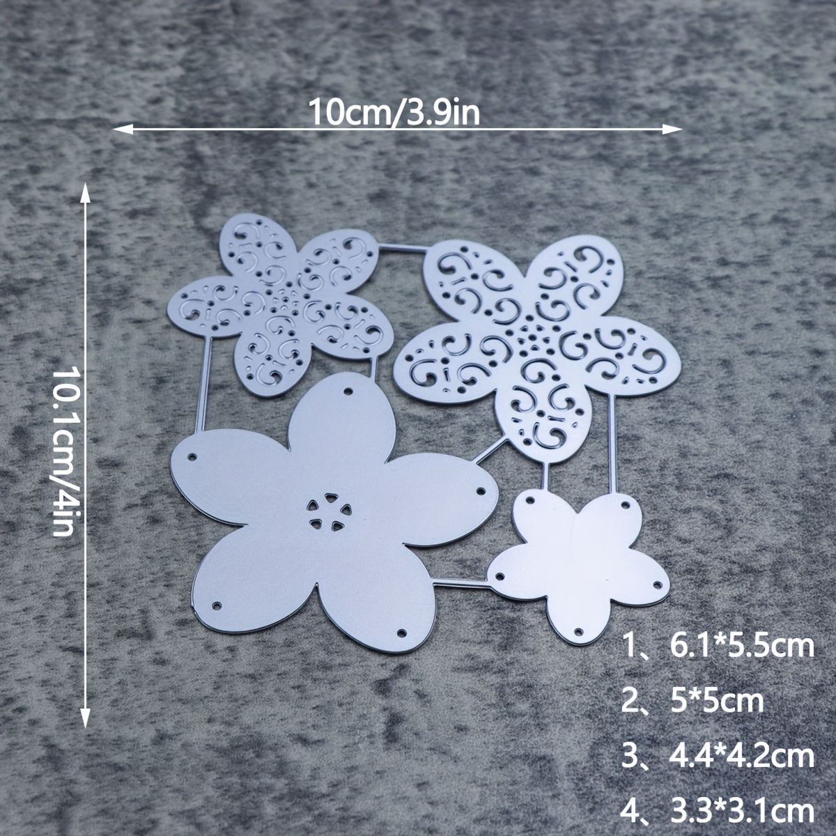 Image of Flowers Metal Die Cuts For Card Making, Handmade Scrapbooking Crafts Stencil, Dies Cutting For Making Photo Album Festivals Decoration