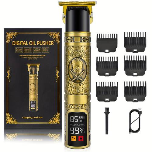 professionele elektrische scheerapparaat voor mannen & draadloze baardtrimmer set - inclusief 6 verstelbare lengtekammen, usb oplaadbaar ontwerp, alles-in-één verzorgingsset voor precisie styling, perfect cadeau voor mannen