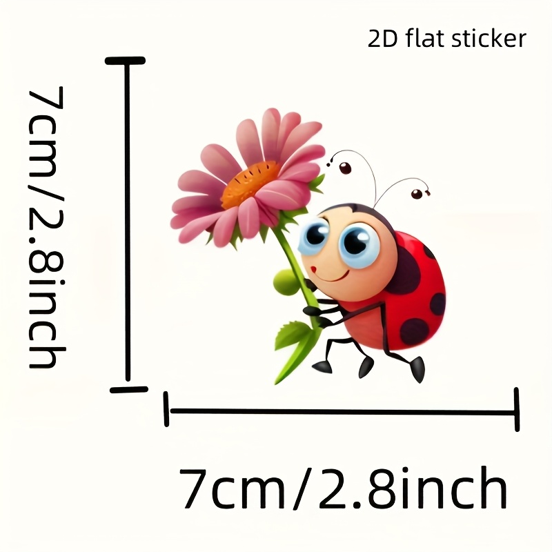 1pc Beautiful Cute -star Ladybug Vinyl Car Sticker Decorative Windshield Bumper Decal Auto Accessory Transfer Gift