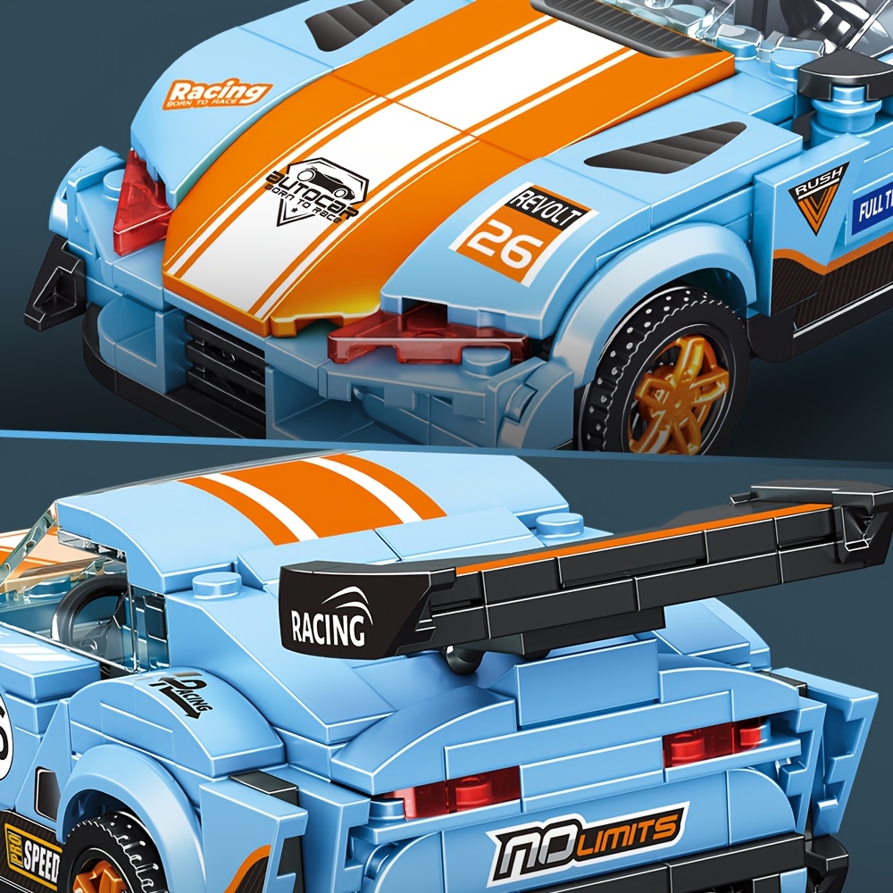 Blue Car Building Blocks Set, Speed Sports Car Model
