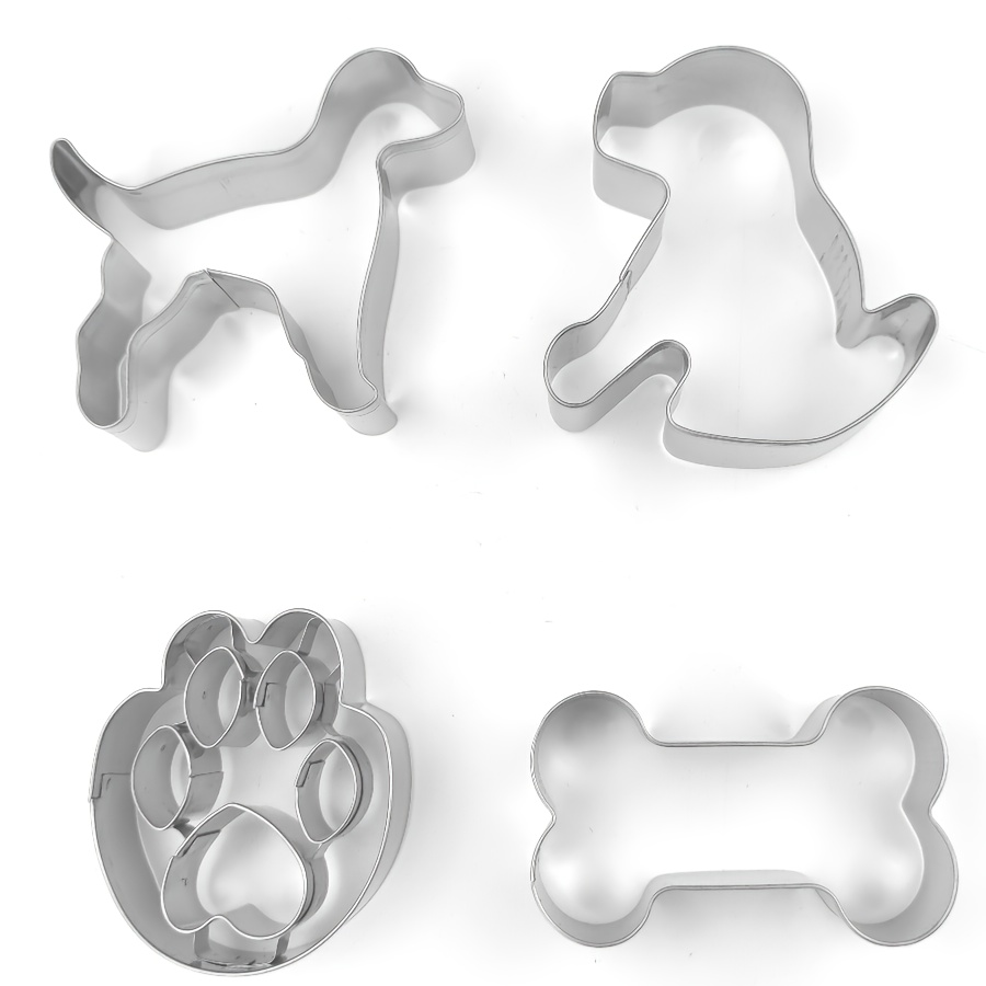 TEMU The 4pcs Puppy Series Biscuit Mold Of Stainless Steel. Puppy Bones Dog Claws In Different Shapes. Suitable For Daily Holidays, Homemade Biscuits