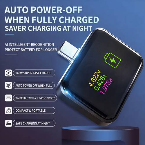chytrý odpojovač plného nabití, adaptér s automatickým odpojením a ochranou proti přebití pro telefony, tablety, notebooky a všechna zařízení usb-c typu c, šetřič zdraví baterie pro iphone, samsung, huawei, všechna zařízení typu c