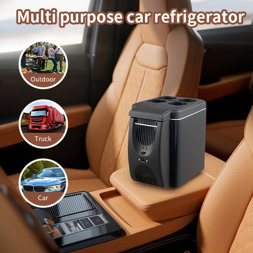 portable car refrigerator 12v electric cooler 6l mini fridge for cars insulated car fridge ideal for skincare trips and travel storing fruits drinks and food