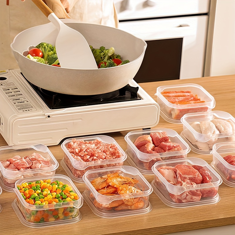 Bento-Snackbox 4 Fächer Mit Soßenbechern – Stapelbare Lunchbox Aus Lebensmittelechtem PP, 4 Stück