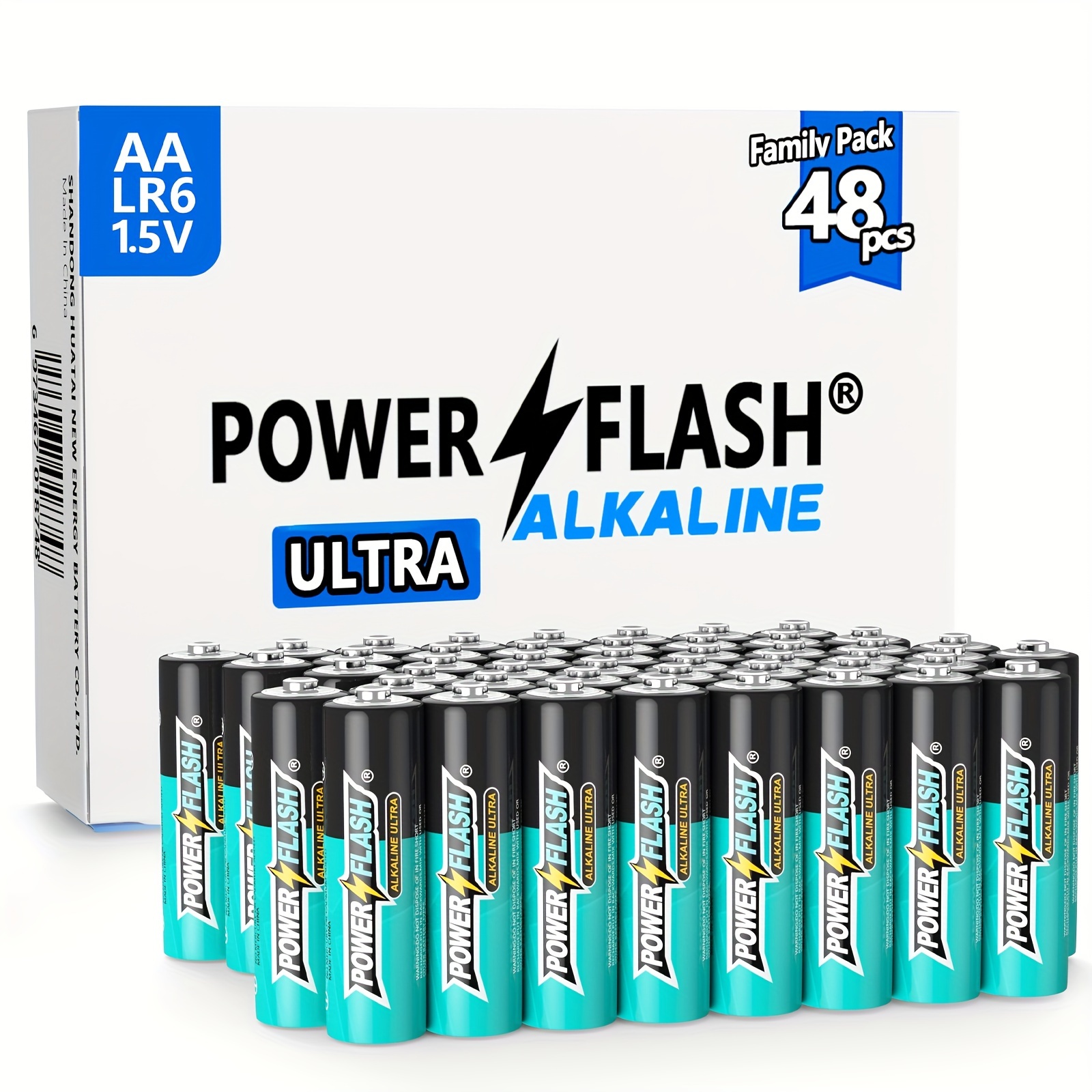 

Huatai Powerflash Aa 48pcs Batteries, Provide Long Lasting Power, Alkaline Batteries For Home, Household Device, Toys