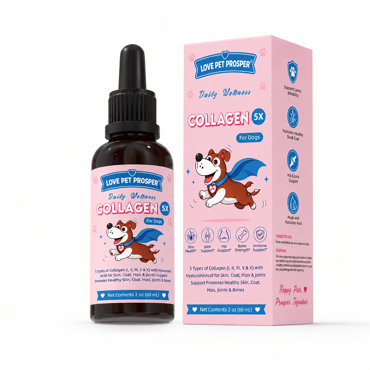 TEMU [ ] Premium Liquid Collagen Nutritional Supplement For Dogs And Cats, Normal Joint, Skin, Coat, Bone, Hip, And -related Functions, Suitable For