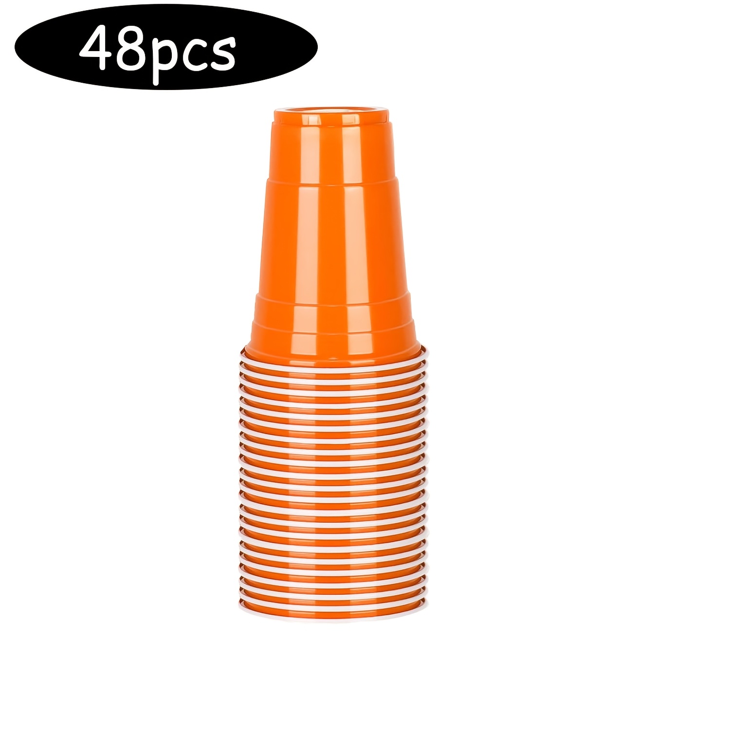 Image of 8/24/48pcs 16oz Party Cup, Elegant Party Cup, Orange Disposable Party Cup For, Suitable For Parties, Weddings, Birthdays, Valentine's Day, Halloween, Christmas, New Year Outdoor Party Supplies