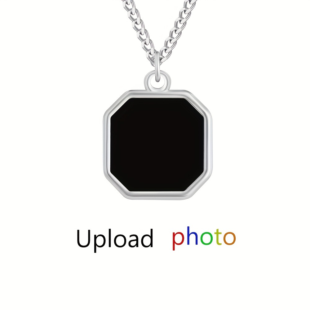 TEMU Customized 1pc Of Personalized Heat- Necklace With Hidden Picture Pvd Plated Stainless Steel Necklace Christmas Valentine's Day Birthday Jewelry