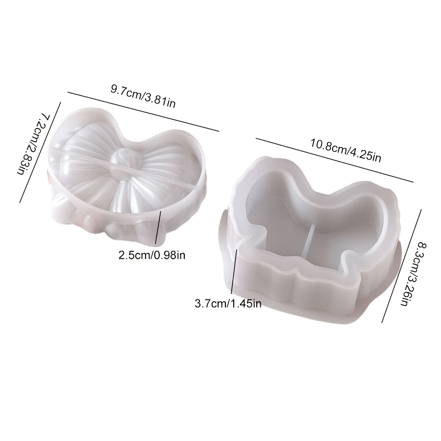 TEMU [Molde de resina] Juego de 2 piezas de molde de silicona para de almacenamiento con y estilo Ins, para hacer tú mismo de joyas de cemento,