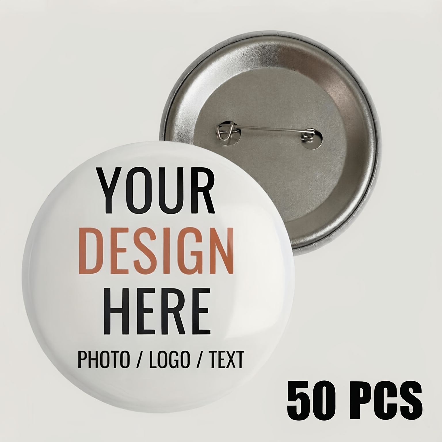 TEMU Custom Button Badges - Sizes And Quantities - Any Text, Photo, Or - Personalized Printed Pin Badges - Promotional Work Birthday Party Gifts