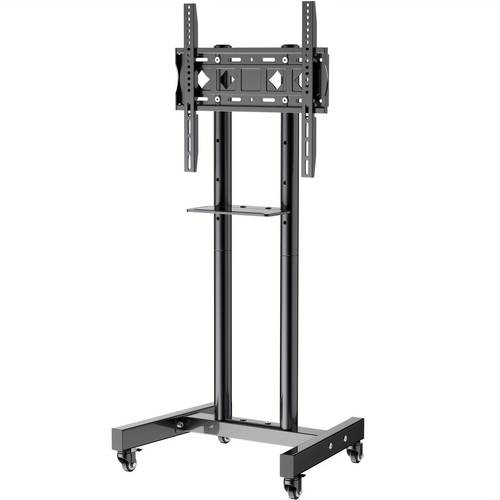 meuble tv roulant ajustable pour écrans de 32-55 - chariot mobile avec roues verrouillables, jusquà 66lbs, idéal pour chambre, salon, bureau - compatible vesa 400x400mm, panneau led lcd plat ou courbé, hauteur ajustable