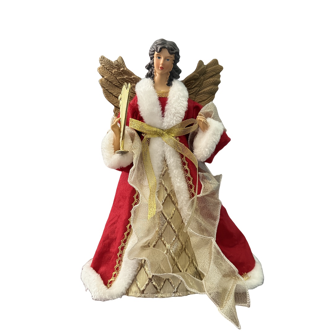 Image of 1pc Christmas Doll With Wings - Hanging Ornament Decoration For , No Electricity Required, Festive Fabric Material, Ideal For Christmas Tree Embellishment Halloween