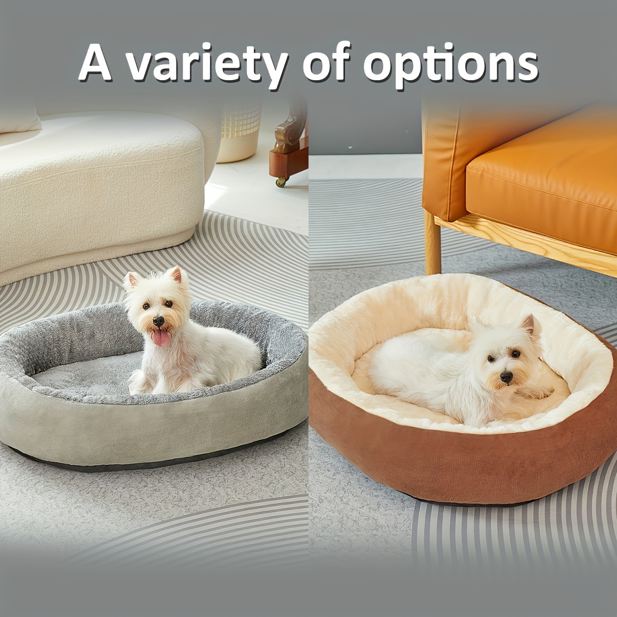 oval pet bed soft warm polyester removable washable cover comfortable nest for all cats small to medium dogs   cozy bedding bed for dog cozy textured surface Product details 8
