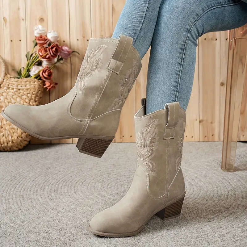 womens vintage style embroidered calf boots thick heel - Temu Mauritius womens vintage style embroidered calf boots thick heel - Temu Mauritius