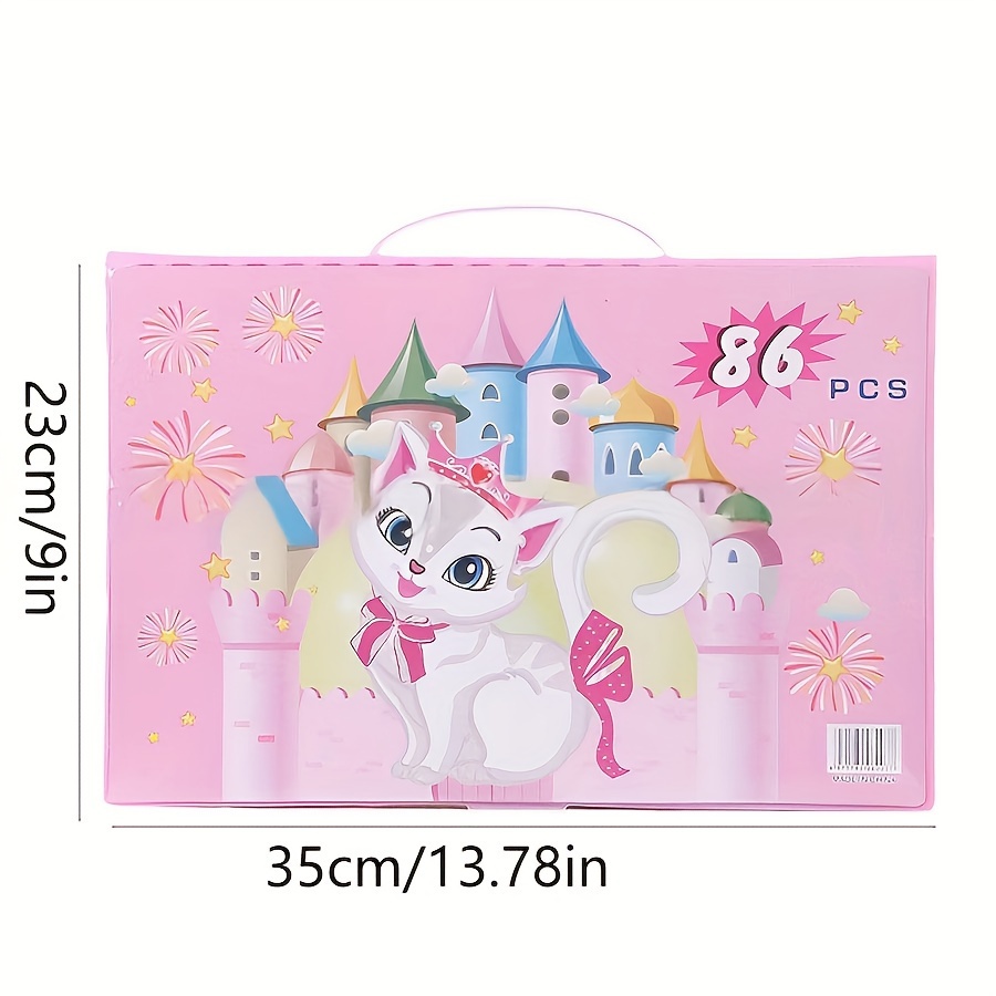 86pcs collection with wax and water based paints brushes palette and more comprehensive drawing and painting tools kit for youngsterss creative projects details 5