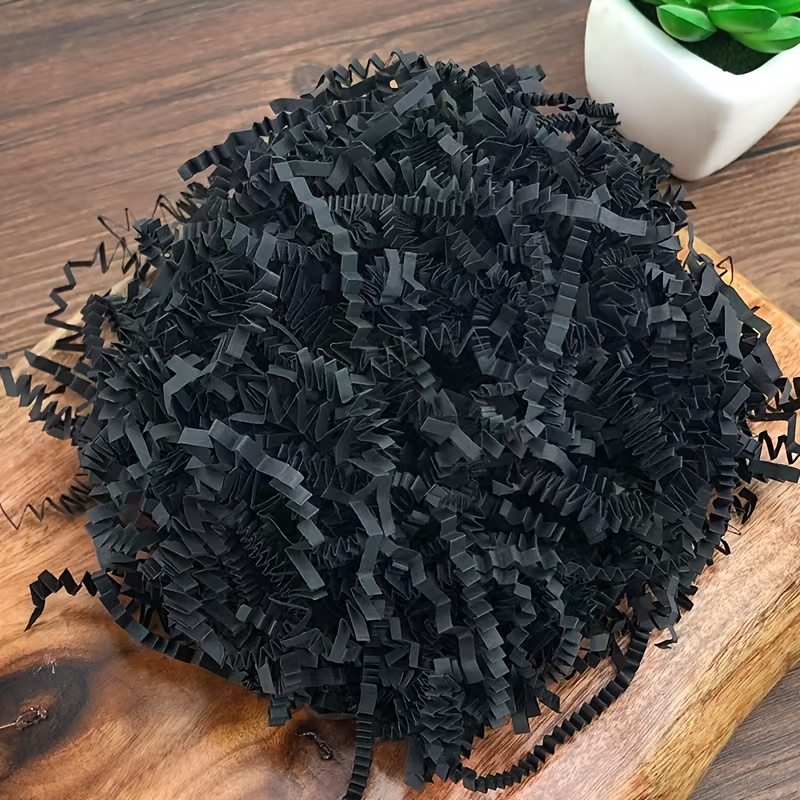 TEMU de relleno de rafia desmenuzada negra, para envolver regalos, rellenar cestas y artículos para fiestas de /