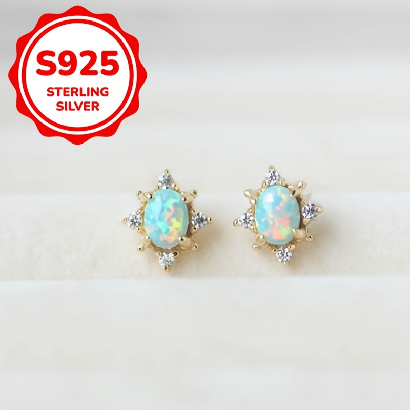 

Stylish S925 Pure Silvery Star Four- Oval Jewelry Earrings For Women