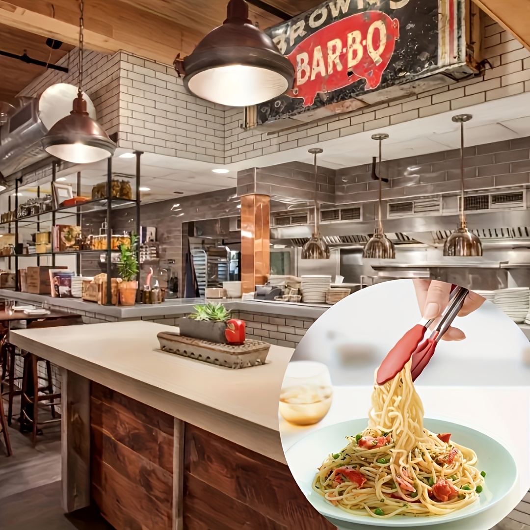 A Stainless Steel Food Tongs for Outdoor Grilling, Perfect for Handling Meat And Steaks, Featuring Heat-Resistant Nylon Grips - Ideal for Barbecues, Buffets, And Outdoor Cooking - Compact And Easy to Carry