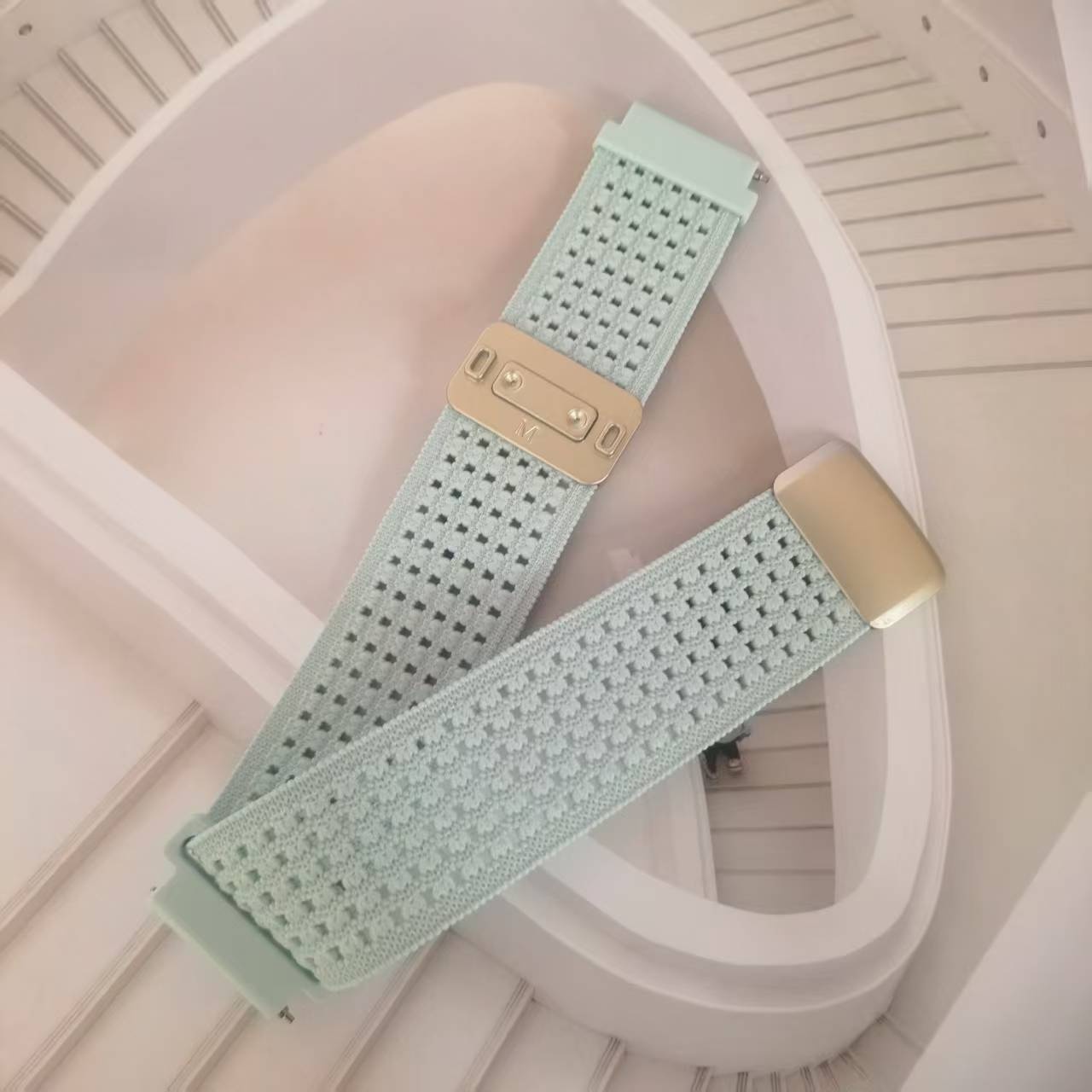 TEMU Bracelet à boucle ajourée tricotée et respirante, bracelet de montre magnétique en nylon tricoté 20mm 22mm, compatible avec for Galaxy Watch 7 6
