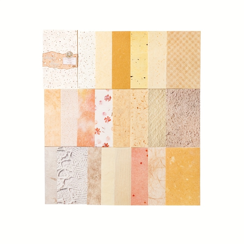 1 Pack Of 50 Sheets Of Vintage Ink Floral Grid Texture Journal Writing Background Diy Material Decorative Base Paper