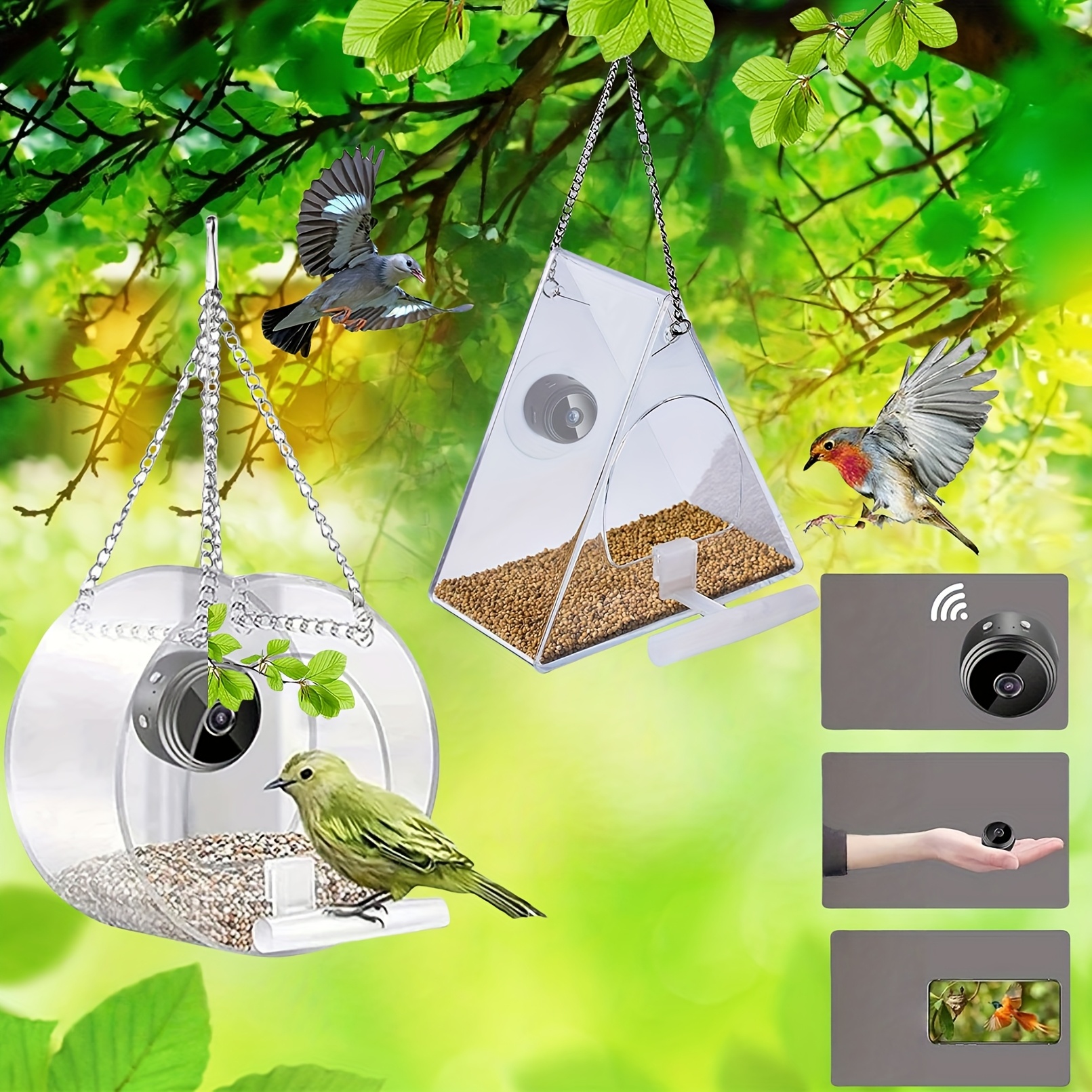 VGEBY Caméra Intelligente Pour Mangeoire à Oiseaux Caméra Intelligente
