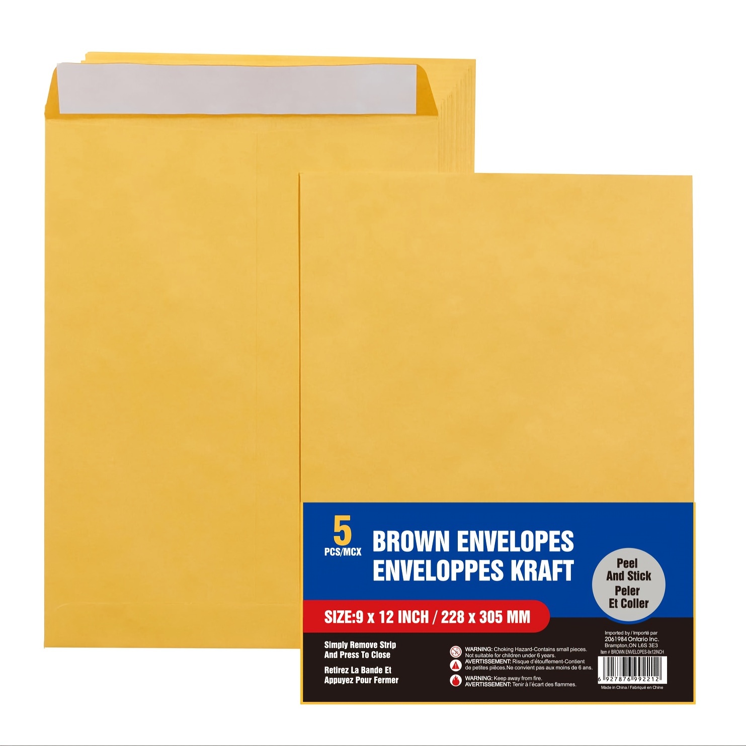 

5pcs Self-sealing Security Catalog Envelopes In 9x12 Inches With Tear-off And Sealable Flip Cover, Used For Mailing, Organizing, And Storing