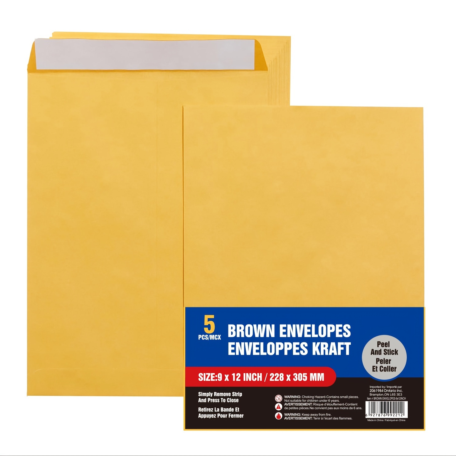 

5pcs9x12 Inch Self Sealing Safety Catalog Envelope With Envelopes With Peeling And Sealing Flip, For Mailing, Organizing, And Storing