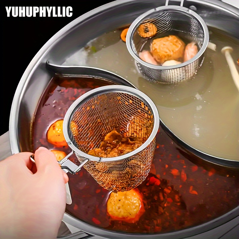 

Yuhuphyllic 1pc/2pcs Hot Pot Mesh Colander Hanging Wall Filter Basket Restaurant Catering Salvage Noodle Cooked