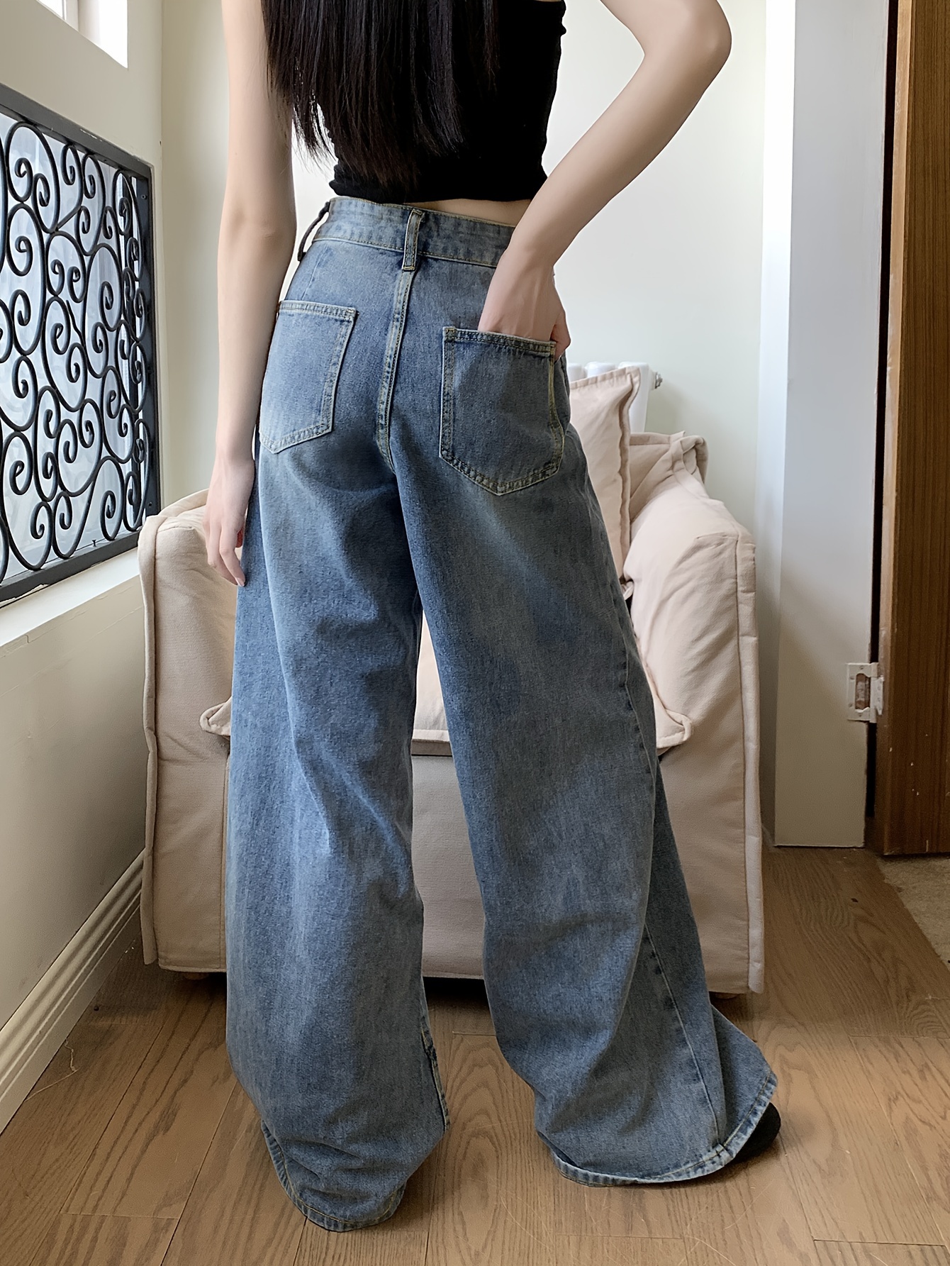 Pantalon Loose Pantalon Droit Ample Femme Acheter Femmes Jambe