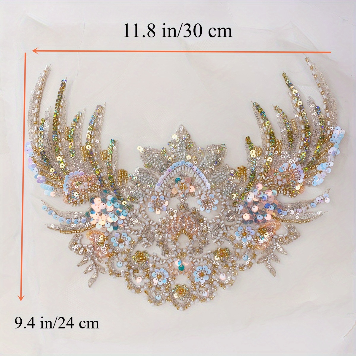E-shop 1x Pailletten-Bead-Applikation Bestickte Spitze Glitzer Glänzende Borten für Kleidung Hochzeits- Braut- Abendkleid zum Aufnähen