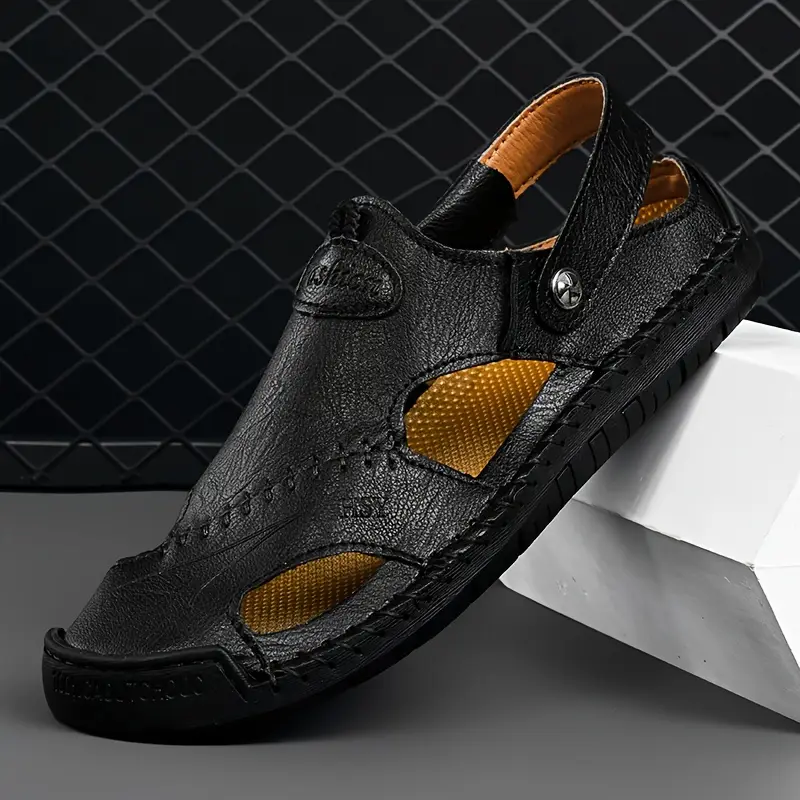 plus size mens close toe sandals comfy non slip casual shoes for mens outdoor activities details 3