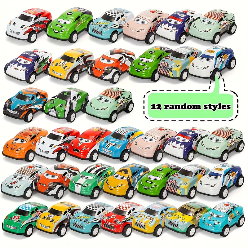 12pcs Random Racing Car Toy Set, Mini Vehicles