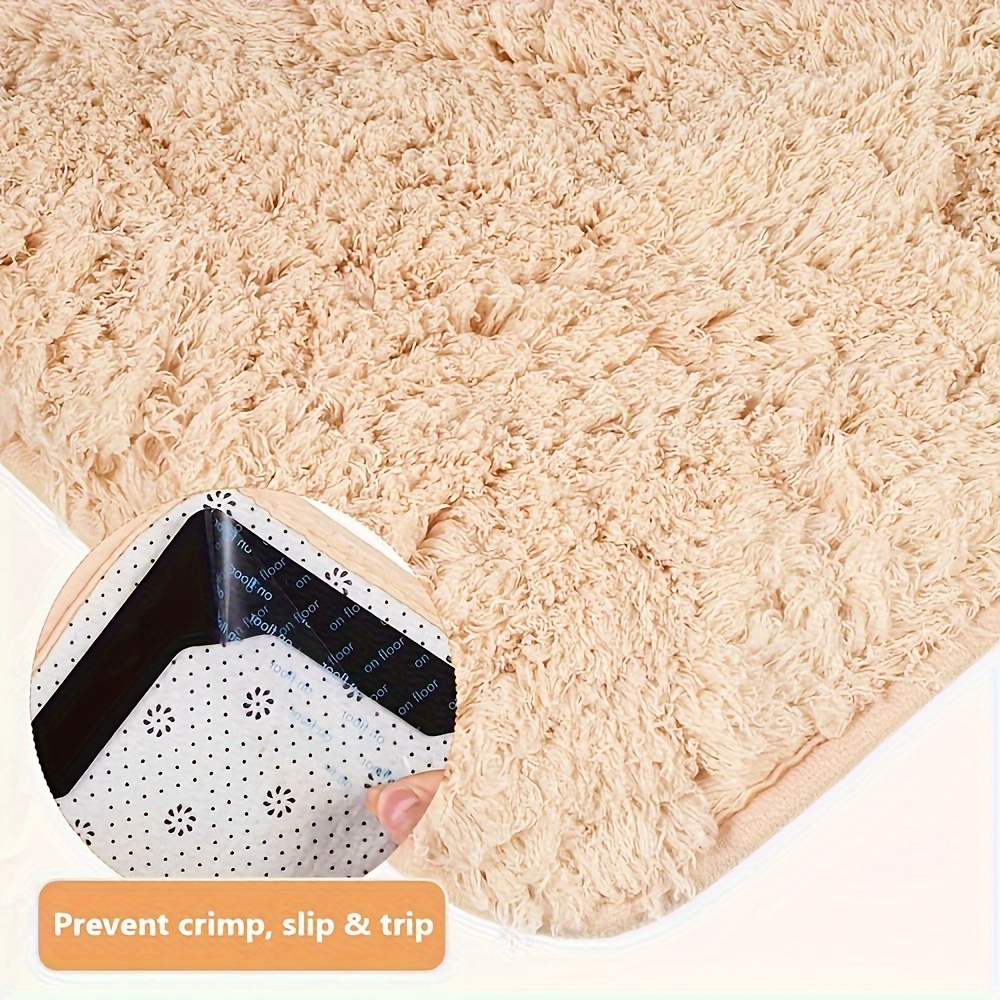 4 8pcs carpet clamping tape double sided   non slip carpet   washable area rug mat reusable corner clip for hardwood floors and ceramic tile details 4