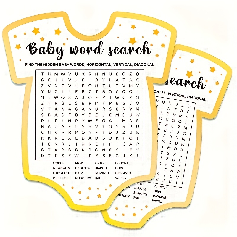 TEMU Lot de 20 cartes de jeu interactif de recherche pour fête de du , baby shower, adolescents et jeux - Activité puzzle en papier avec listes de