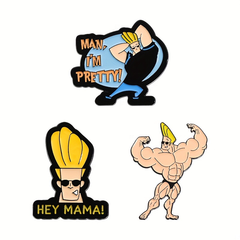 TEMU Ensemble de 3 badges avec des poses et des phrases célèbres emblématiques, parfaits pour les fans du de dessin animé . Excellents cadeaux