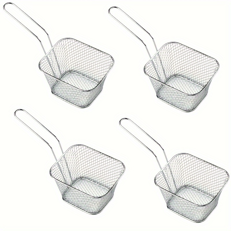 TEMU Spot Vierkante Mini Roestvrijstalen Frituurschep Netto Scherm Restaurant Snacks Amerikaanse Snacks Frituurschep