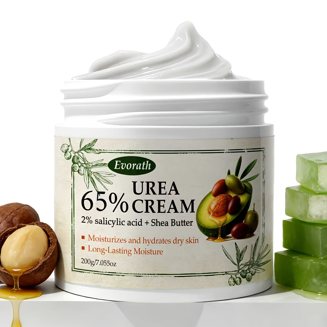 Image of 200g Urea Cream 65% And 2% Salicylic Acid Formula, Featuring Shea Butter As , Hydrates And Maintains Moisture, Designed For Hands And Fee, Skin Hydrated, Suitable For Multiple Uses