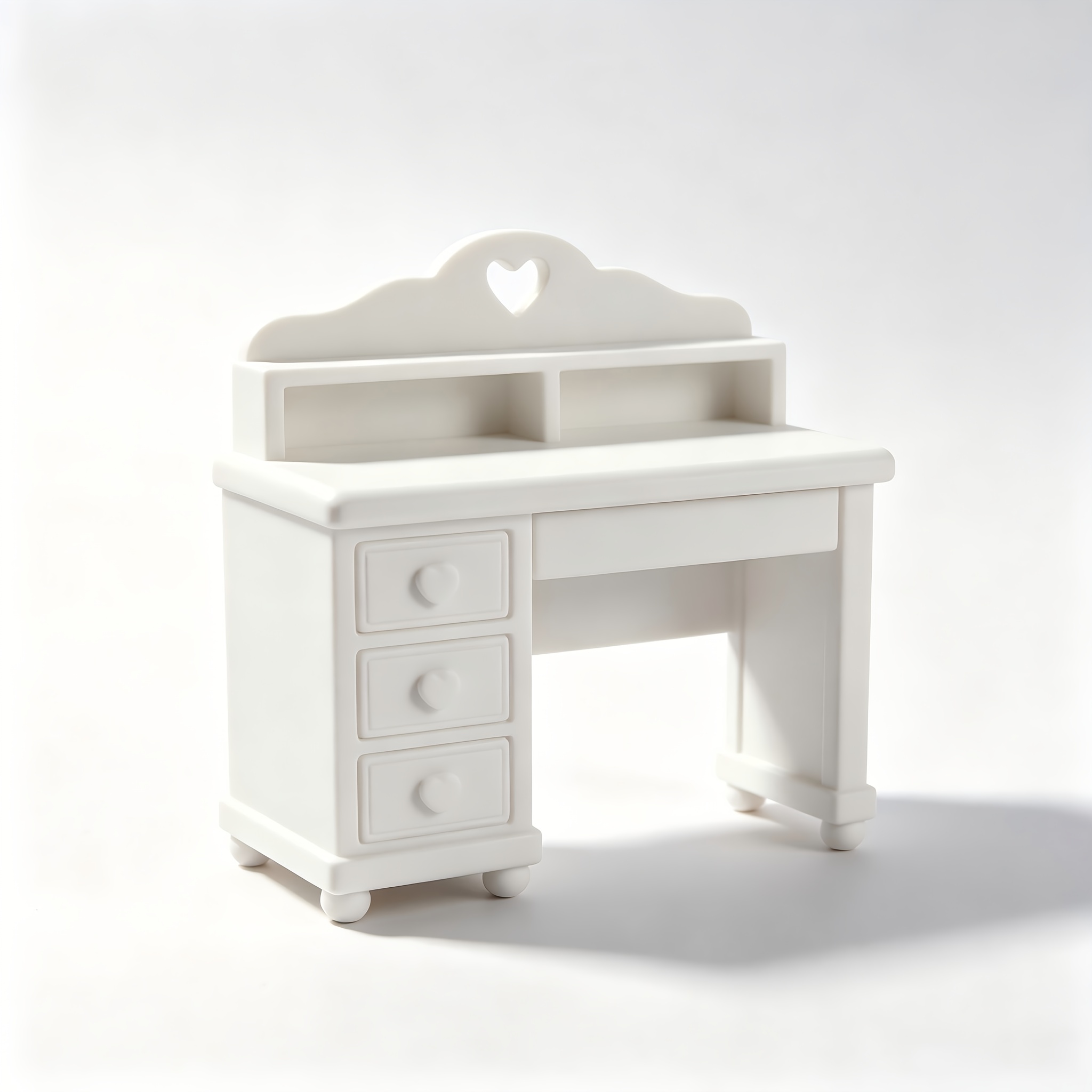 TEMU White Miniature French Style Table, Mini Table And Chair Furniture Set, Wooden Miniature Decorative Ornament, Drawer Not Openable, Suitable For