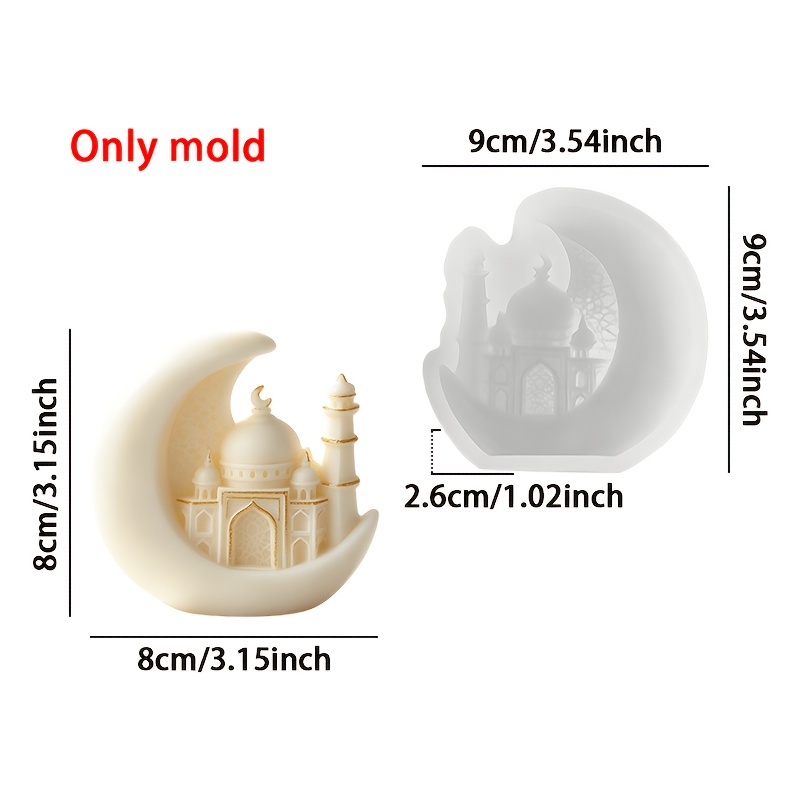 TEMU Candle Mold For - Ramadan Eid Candle Making Tool, Reusable High-temperature Silicone Molds For Decorative Candles And Plaster Resin Crafts