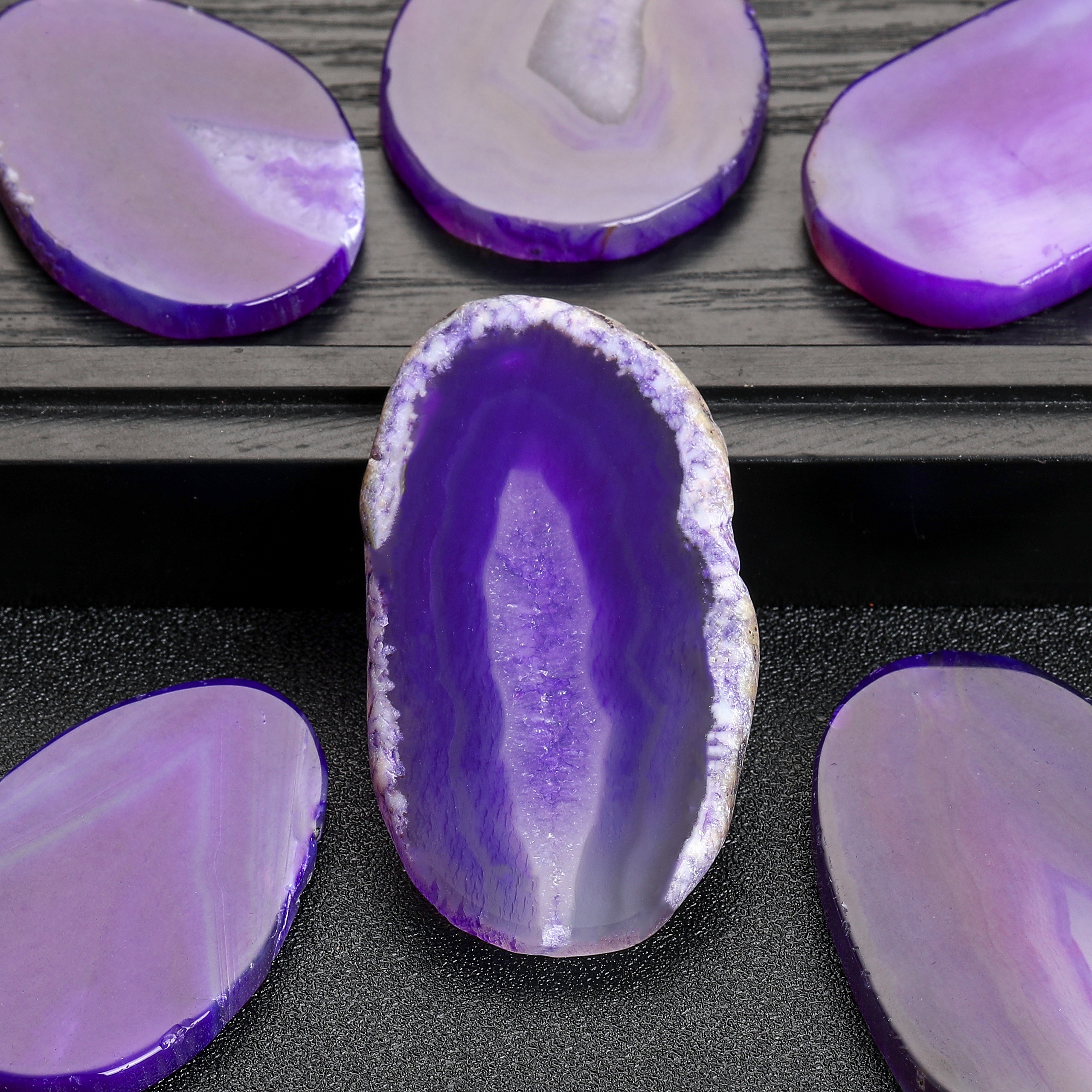 1/3/5/7/10個 合成 ル 不規則な磨かれた紫瑪瑙の原石 風景 レーション  