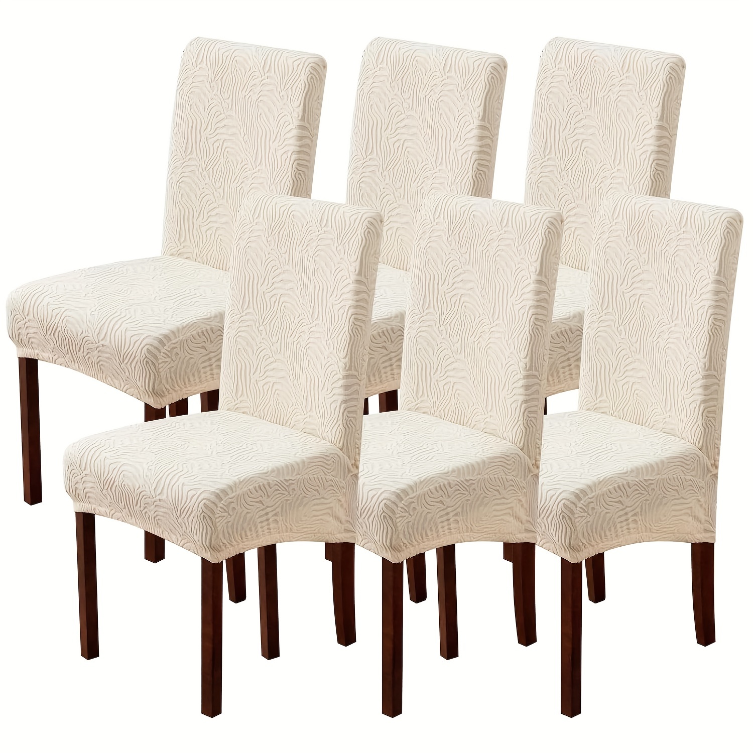 4 6pcs chair covers for dining room stretch jacquard dining chair slipcovers removable washable chair protector for kitchen  