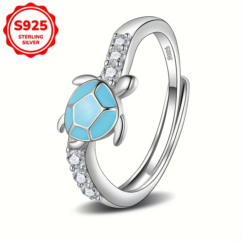 925Silvery Agile Turtle Earrings