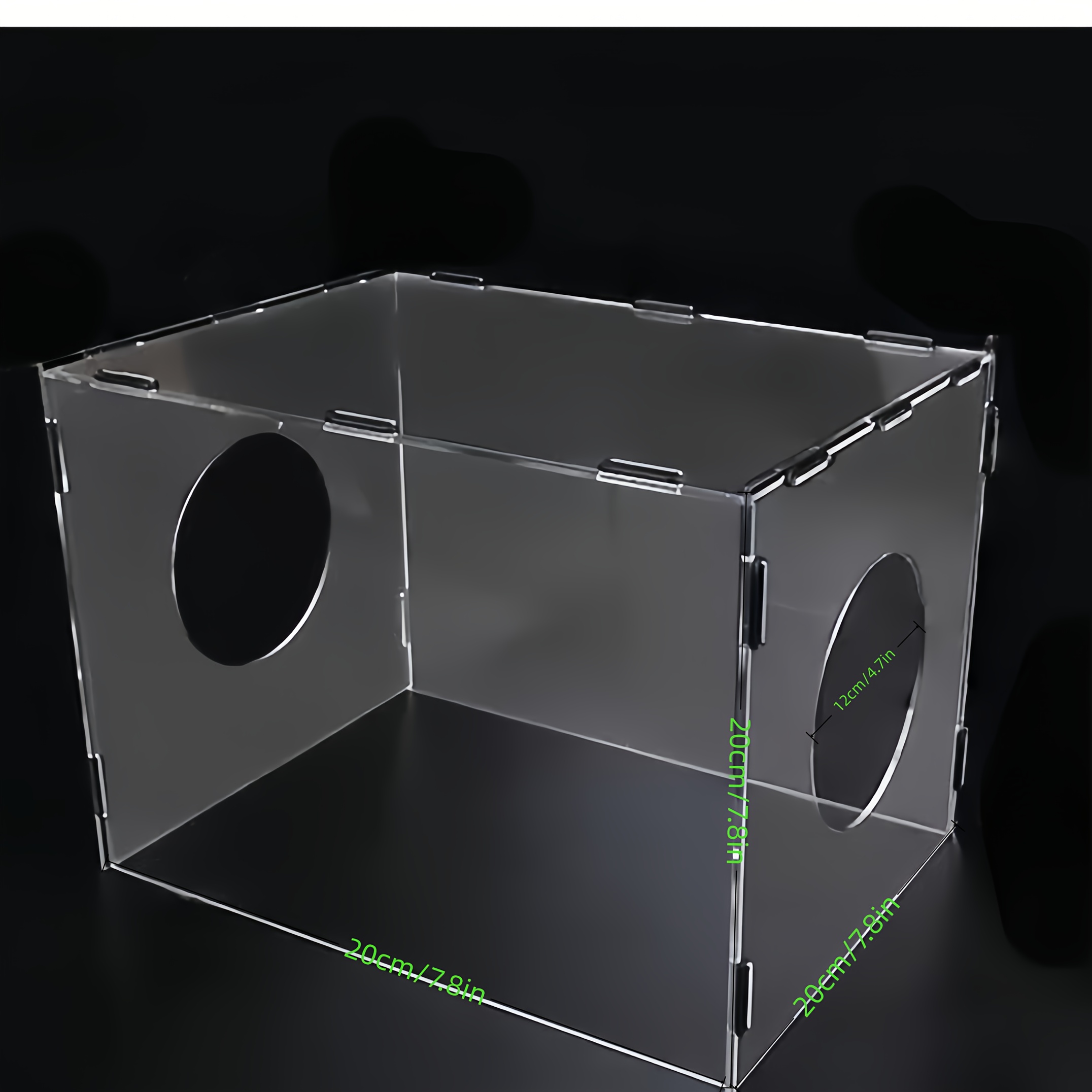 TEMU Transparent Dust-proof Box For Grinding And Polishing, With 2 Holes, Waterproof, Portable Polishing Dust-proof Box Container. Available In