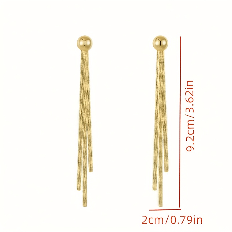Snake-Style Front And Back Wear Tassel Earrings