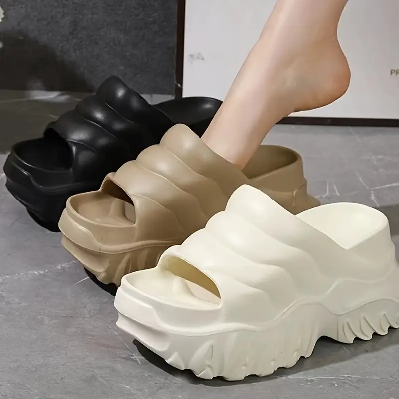 2025 new style womens summer fashion flip flops eva thick sole wear resistant open toe slip 3 colors black beige white lightweight for spring summer beach parties casual ideal holiday gift summer beach accessories party footwear durable footwear opentoe sandals party Product details 5