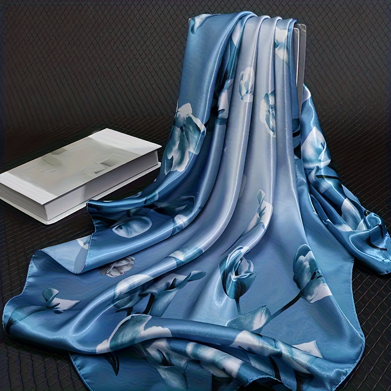 TEMU Scarf Measuring 35.43x35.43 Inches, Featuring A Stylish Print, Warm Headscarf For Outdoor Use, Suitable For , Trendy For Air-conditioned Rooms,