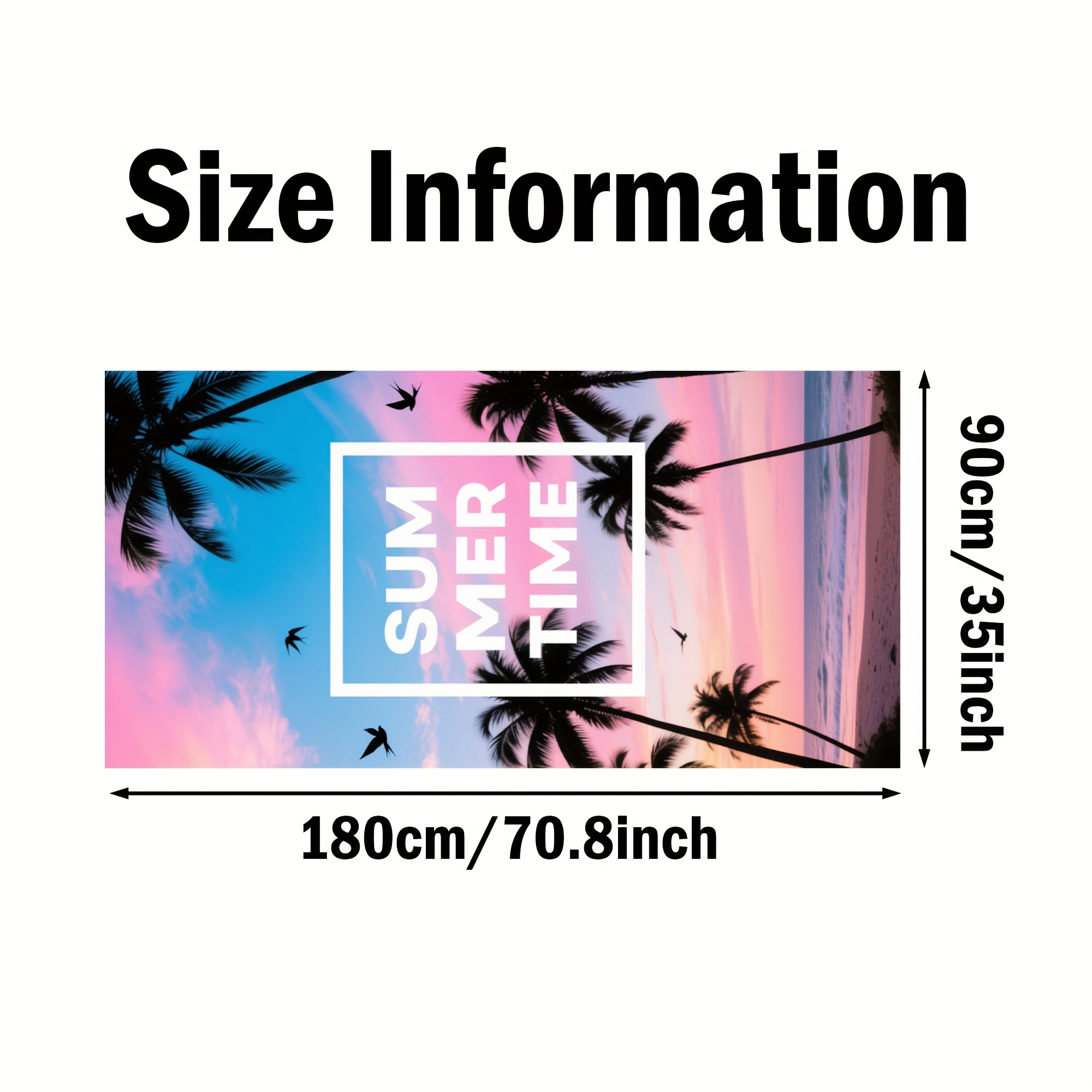 Image of 1 Beach Towel Featuring A '' Design, Made From And Quick-drying Microfiber, In A Large Size Of 70.86x35.43 Inches And A Medium Size Of 55x27.5 Inches, Ideal For Beach Enthusiasts And Travelers