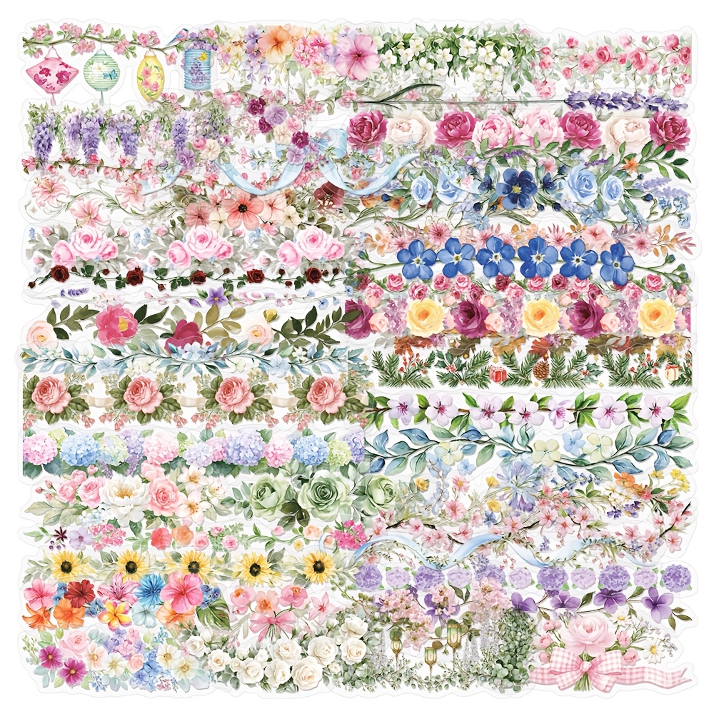 TEMU 50pcs Stickers con Volantes, Stickers Transparentes Ideales para Laptops, Botellas de Agua, Stickers para Teléfonos, Guitarra, Skateboards,