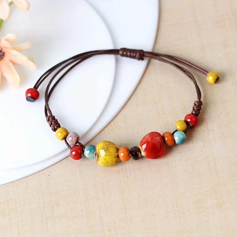 Boho Minimalist Ceramic Weave Bracelet Unisex